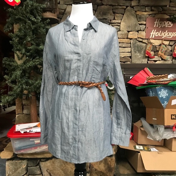 Vince. long sleeve chambray tunic - Picture 1 of 8